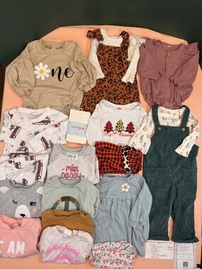 Baby Girl 6-9, 9-12M Fall/Winter Clothing Lot – Dresses, Tops & More #686